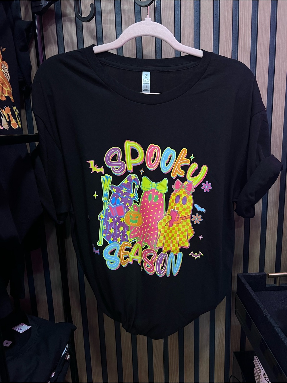 Black 'Spooky Season' Neon Graphic Tee